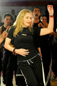 Madonna doing dance pilates